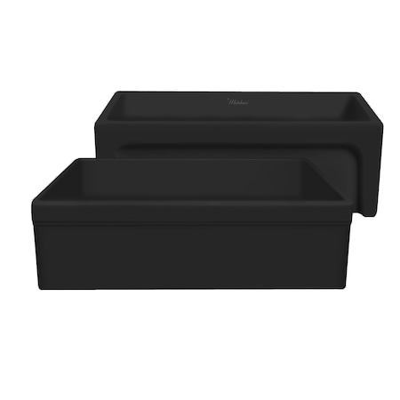 Whitehaus 30" Rvrsbl Matte Kitchen Sink W/ Elegant Beveled Front Apron On One Si WHQ5530-M-BLACK